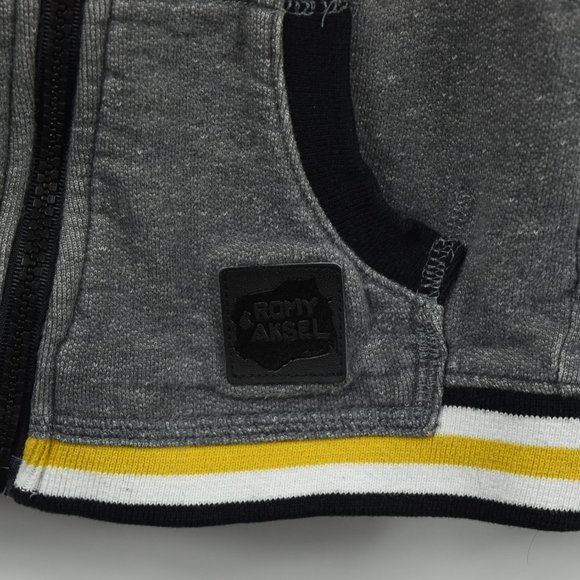 Gray full zip hoodie  with contrasting ribbing 4T - Picture 2 of 9